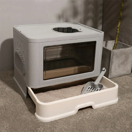 Foldable Litter Box Front Entry & Top Exit