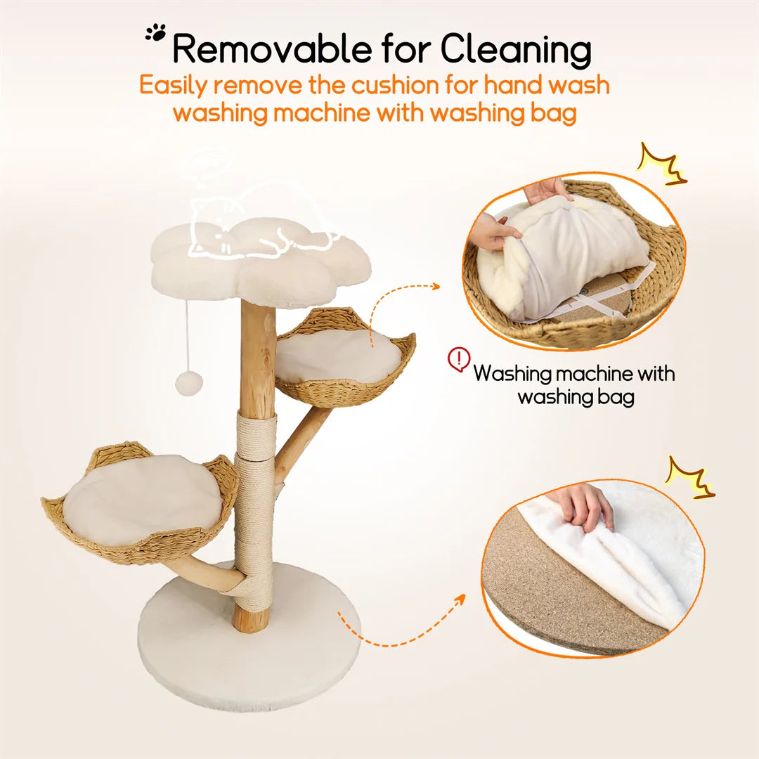 Solid Wood Cat Climbing Tree