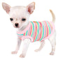 Paiaite Soft Ribbed Dog Vest - Pink Striped Tank Top for Small to Extra Small Breeds, Easy Pullover Style, Hand Wash Only, Dog Tank Top