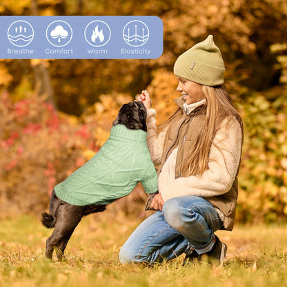 Cozy Pink Turtleneck Dog Sweater - Warm Knit Pullover for Small to Medium Breeds, Soft Long-Sleeve Pet Apparel for Chihuahuas, Bulldogs, Dachshunds, Dog Clothes