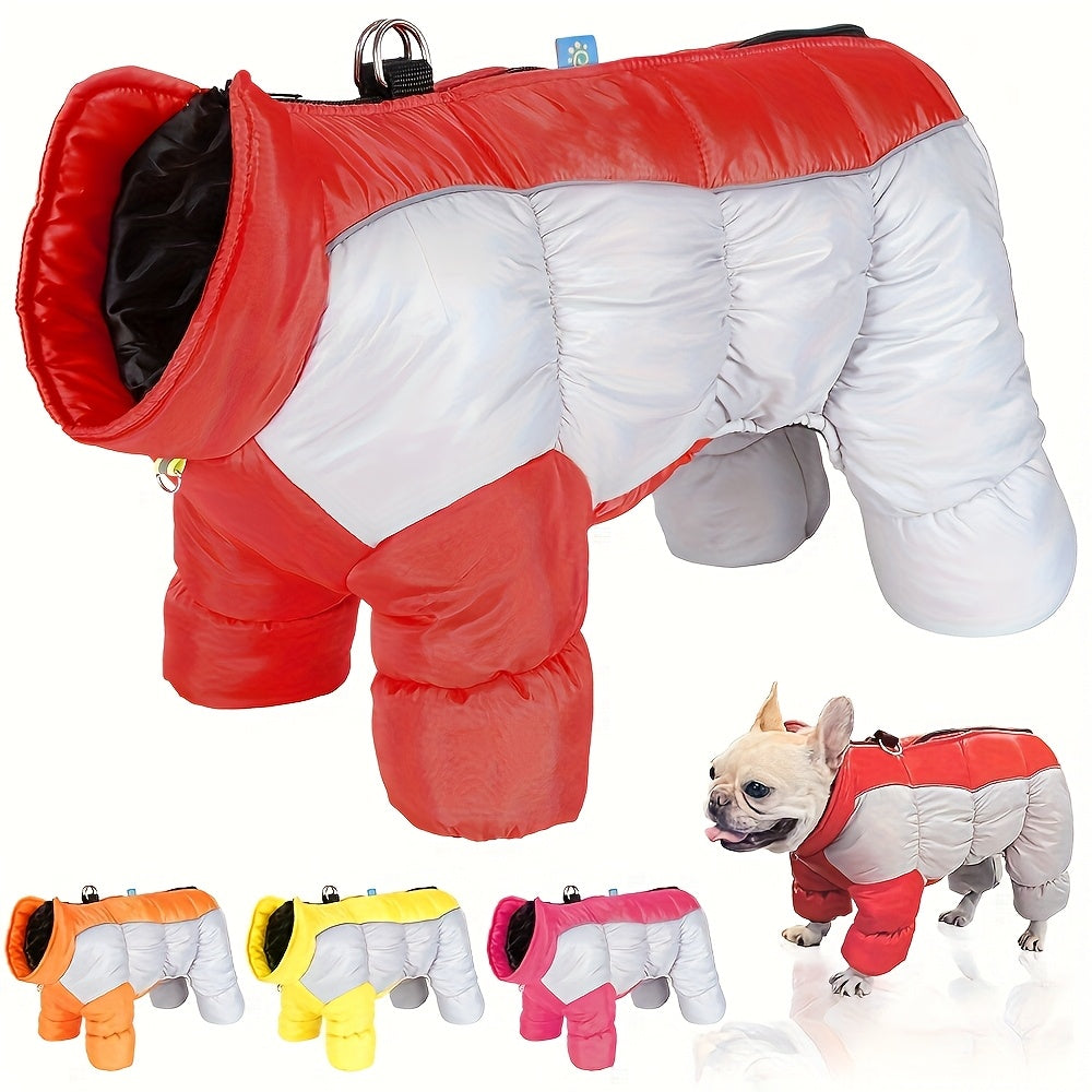 Dog Winter Jacket - Windproof High Neck Pet Coat with Zipper Closure, Warm Thermal Insulation for Small & Medium Dogs, Cute OrangeRed - Cold Weather, Machine Washable Dog Sweater For Winter & Spring, Dog Winter Clothes, Durab