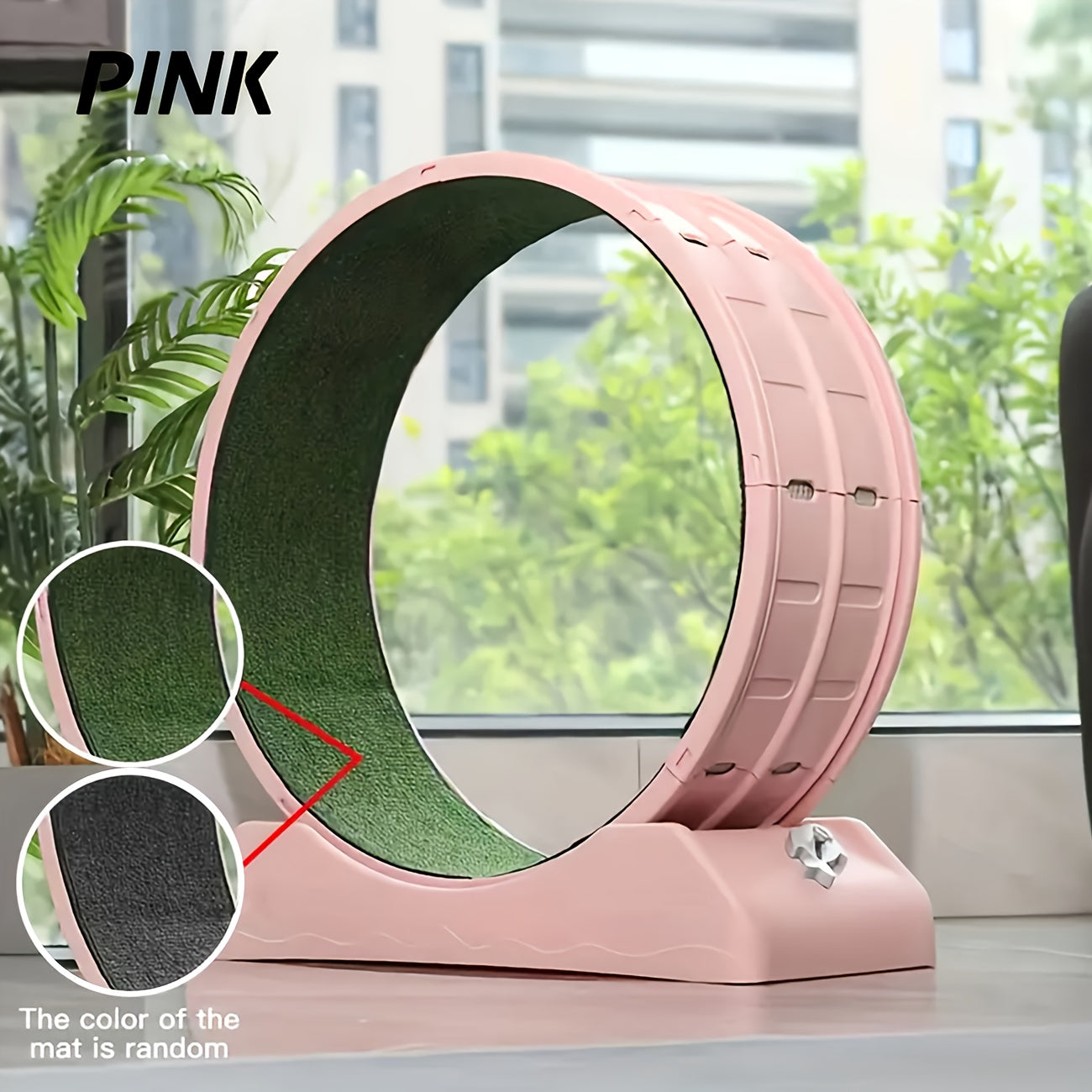 [Large Cat Exercise Wheel] 33" Large Carpeted Cat Exercise Wheel - Durable Plastic Indoor Treadmill For Cats