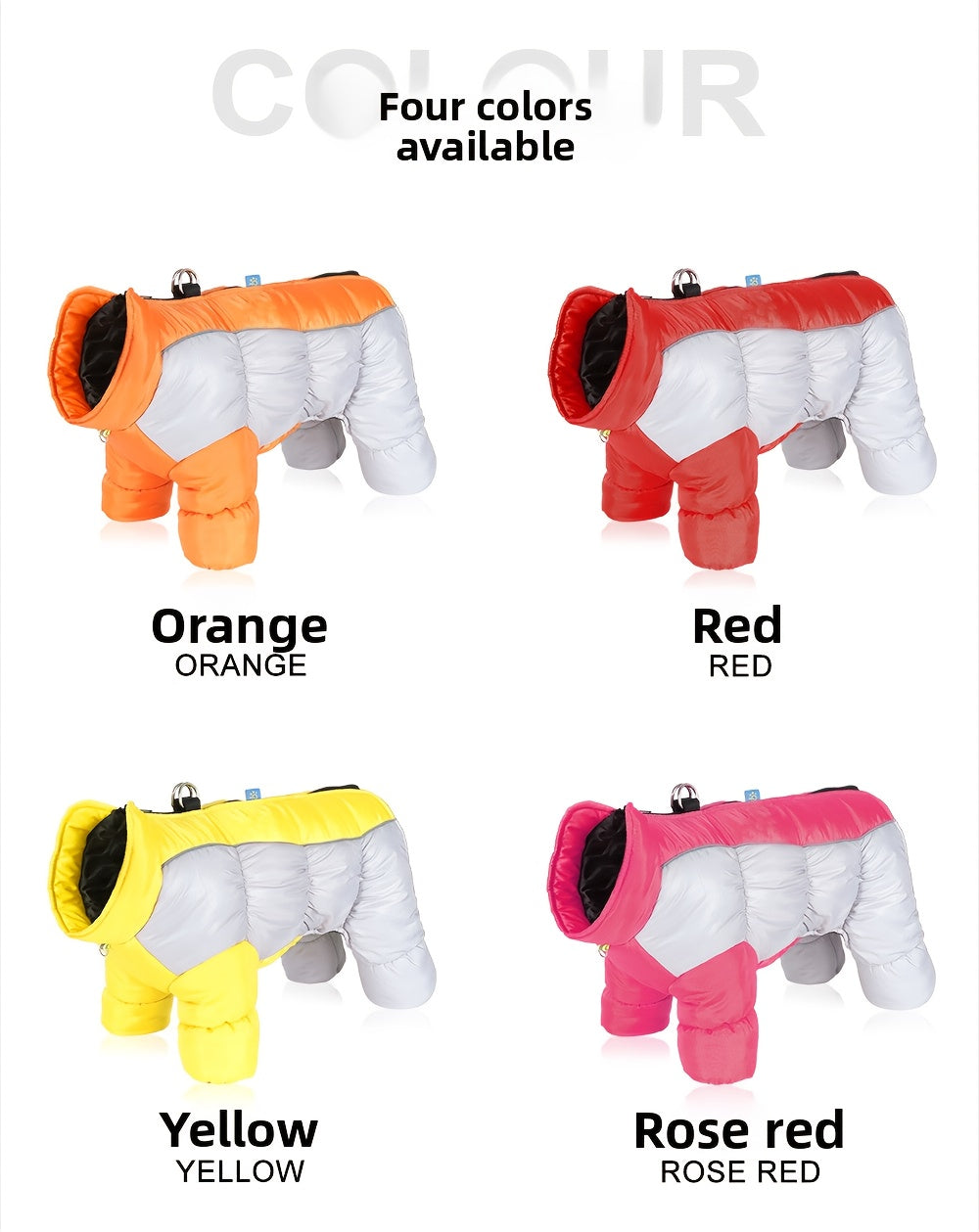 Dog Winter Jacket - Windproof High Neck Pet Coat with Zipper Closure, Warm Thermal Insulation for Small & Medium Dogs, Cute OrangeRed - Cold Weather, Machine Washable Dog Sweater For Winter & Spring, Dog Winter Clothes, Durab