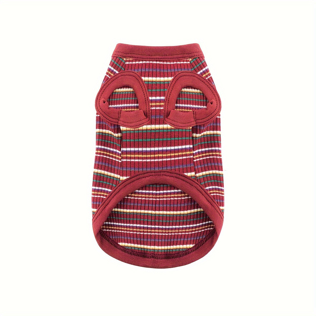 Paiaite Soft Ribbed Dog Vest - Pink Striped Tank Top for Small to Extra Small Breeds, Easy Pullover Style, Hand Wash Only, Dog Tank Top