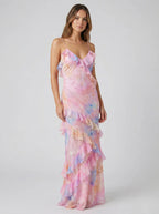 Ethereal Flow Ruffled Maxi Dress