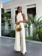 Golden Serenity Pleated Set