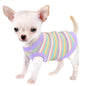 Paiaite Soft Ribbed Dog Vest - Pink Striped Tank Top for Small to Extra Small Breeds, Easy Pullover Style, Hand Wash Only, Dog Tank Top