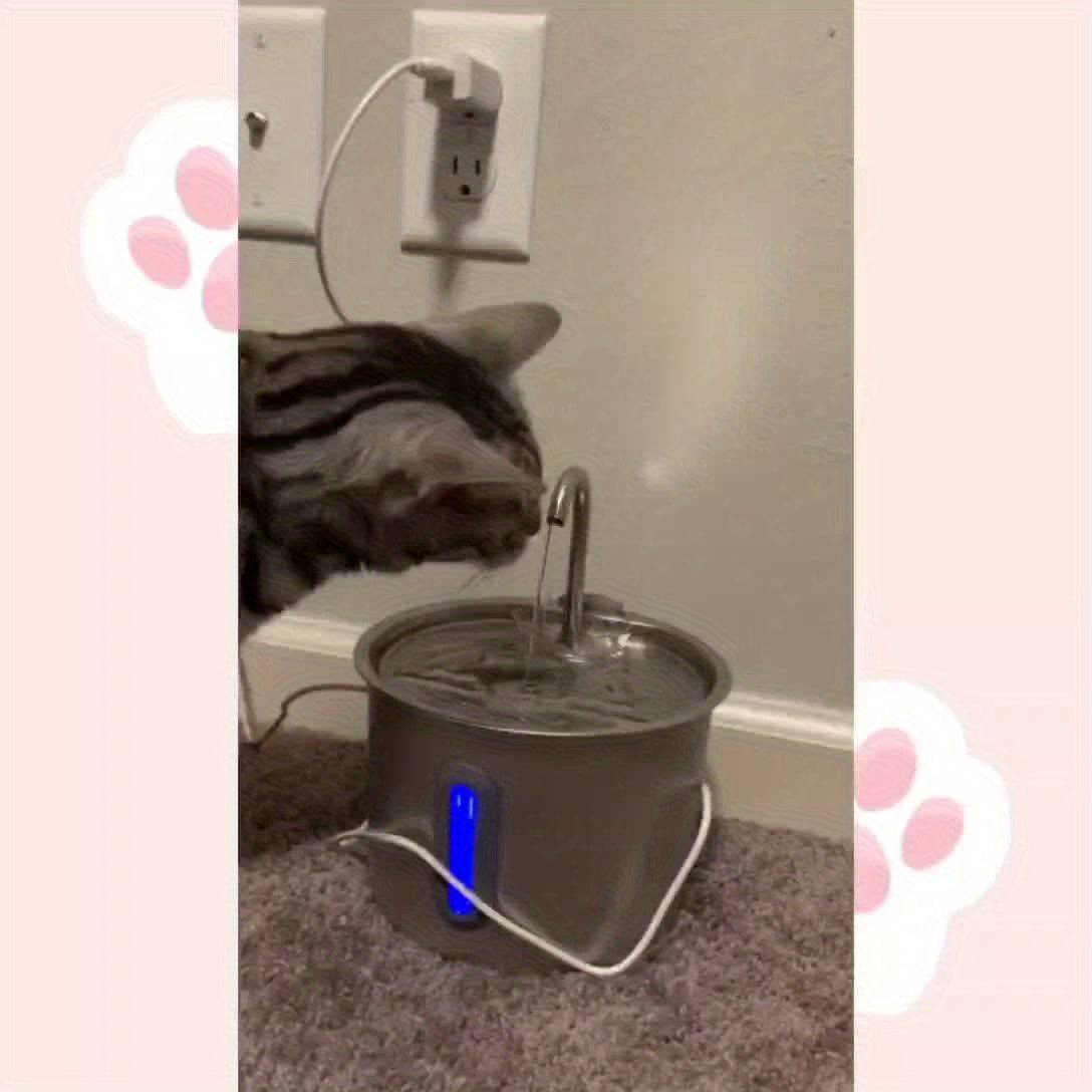 Stainless Steel for cat Water Fountain, 74oz (2.2L) Ultra-Quiet Automatic Pet Water Dispenser for Cats Dogs, No More Stale Water, BPA-Free, Durable Metal Design, Perfect for Small Animals, Multi-Pet Homes, for cat Water Fount