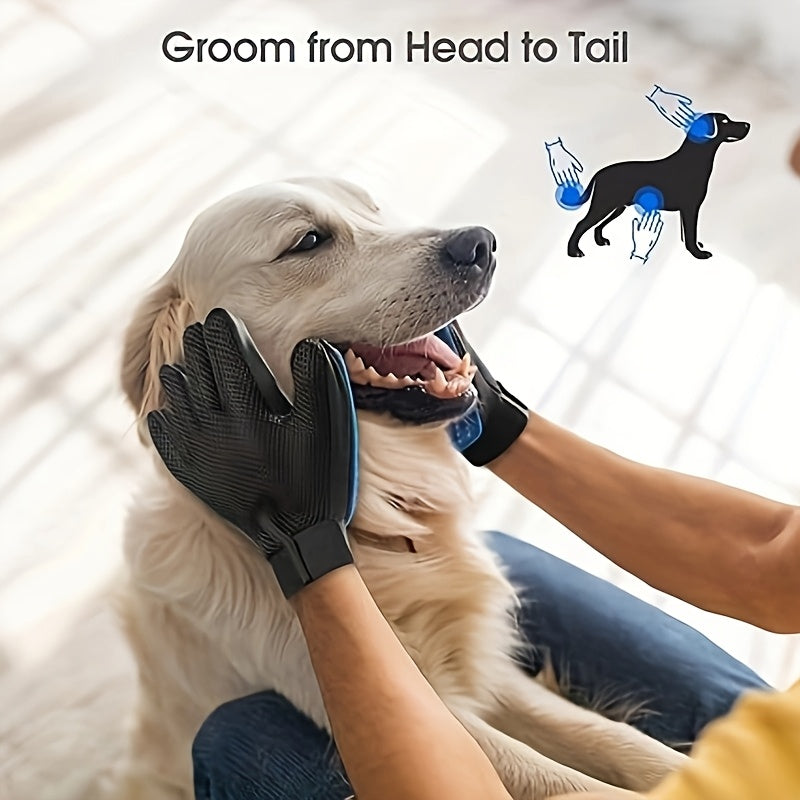 Pet Grooming Gloves, Pet De-Shedding Gloves, Dog Brush Gloves, Gentle De-Shedding Brush Gloves, De-Shedding Gloves De-Shedding Gloves, Grooming Easily And Neatly, Grooming Gloves for Dogs, Cats, Rabbits, And Horses with Long/