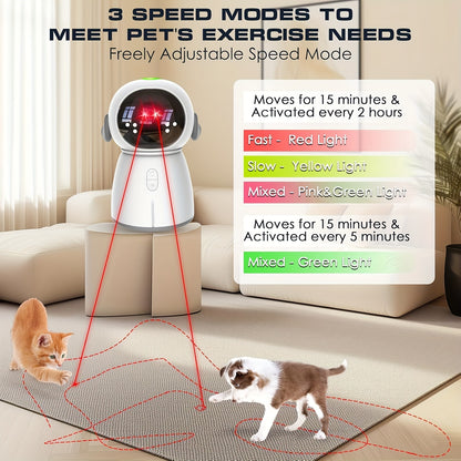 [Interactive Cat Laser Toy] Rechargeable Interactive Cat Laser Toy - Dual Laser Modes & Motion-Activated Fun for Bored Indoor Adult Cats