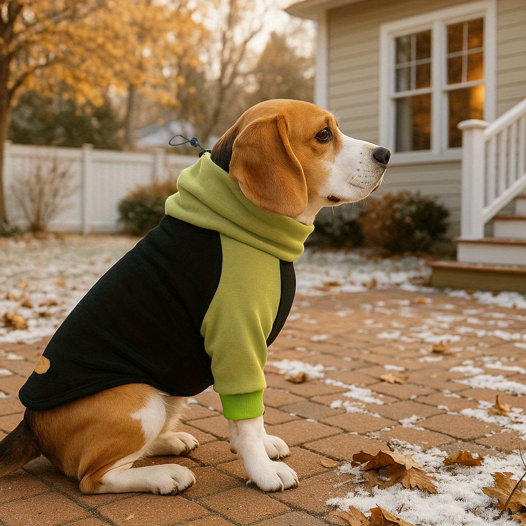 1pc Winter Warm Fleece Dog Sweater - High Neck Thick Pet Hoodie for Large and Medium Breeds - Polyester Pullover Jumpsuit for Autumn and Winter - Machine Washable Dog Outfit for Golden Retrievers, Labradors, and More