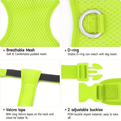 Light Up LED Dog Harness - No Pull Rechargeable Dog Vest with Detachable Battery, Washable Nylon Harness for Nighttime Walking & Camping, Multi-Color Options for Small Medium Large Dogs, Reflective Safety Features, Outdoor Pe