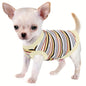 Paiaite Soft Ribbed Dog Vest - Pink Striped Tank Top for Small to Extra Small Breeds, Easy Pullover Style, Hand Wash Only, Dog Tank Top