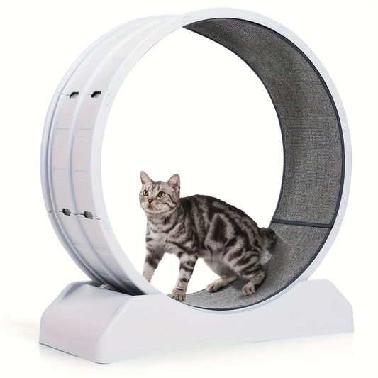 [Large Cat Exercise Wheel] 33" Large Carpeted Cat Exercise Wheel - Durable Plastic Indoor Treadmill For Cats