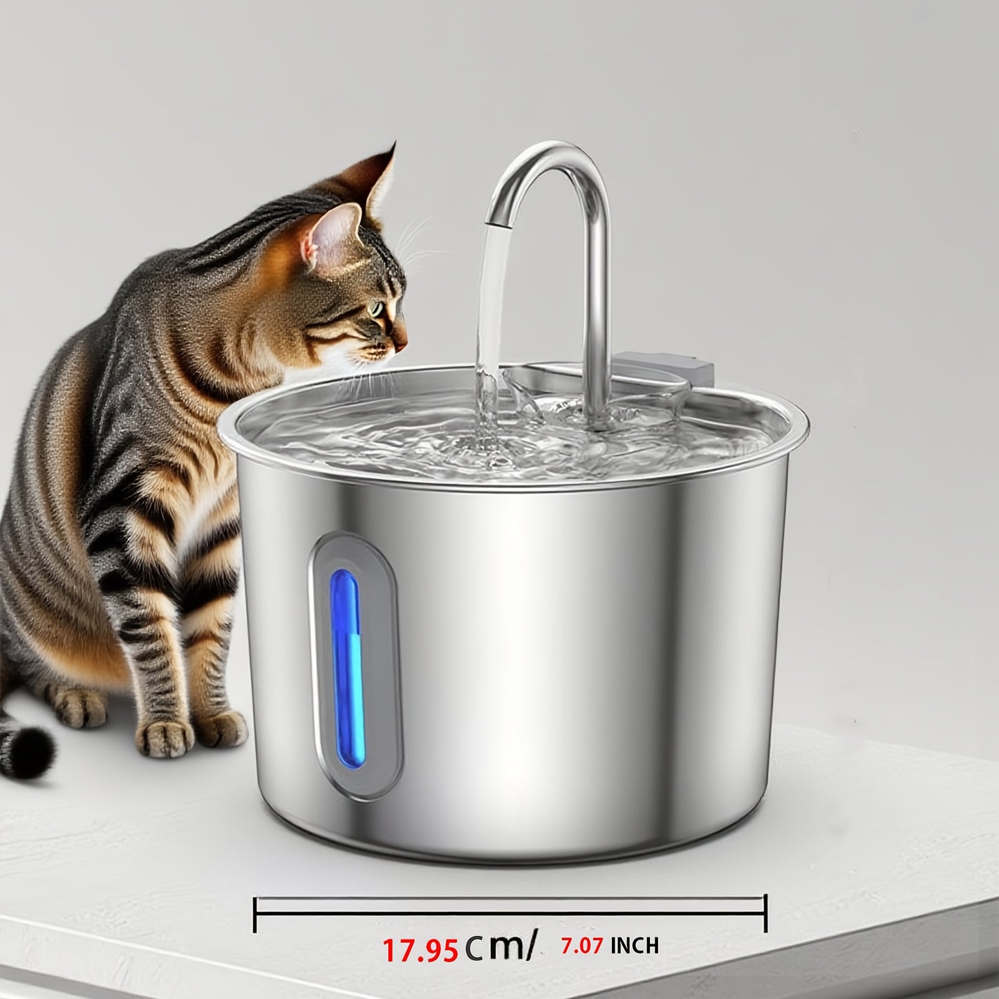 Stainless Steel for cat Water Fountain, 74oz (2.2L) Ultra-Quiet Automatic Pet Water Dispenser for Cats Dogs, No More Stale Water, BPA-Free, Durable Metal Design, Perfect for Small Animals, Multi-Pet Homes, for cat Water Fount