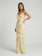 Ethereal Flow Ruffled Maxi Dress