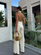 Golden Serenity Pleated Set