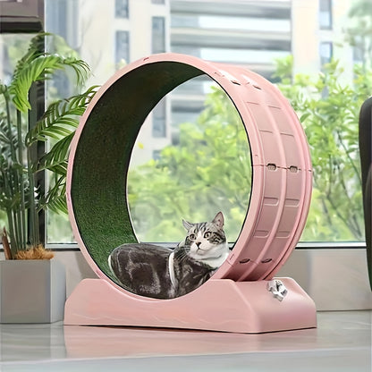 [Large Cat Exercise Wheel] 33" Large Carpeted Cat Exercise Wheel - Durable Plastic Indoor Treadmill For Cats