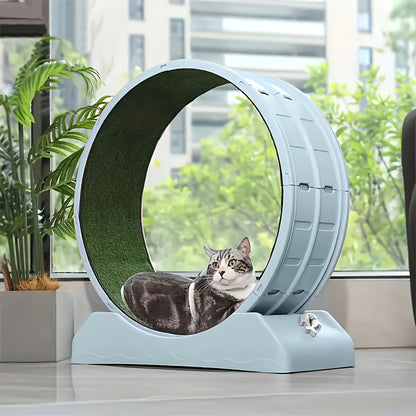 [Large Cat Exercise Wheel] 33" Large Carpeted Cat Exercise Wheel - Durable Plastic Indoor Treadmill For Cats