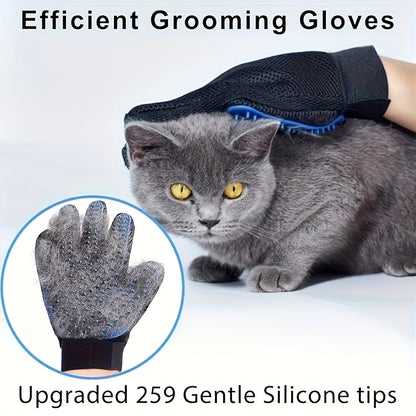 Pet Grooming Gloves, Pet De-Shedding Gloves, Dog Brush Gloves, Gentle De-Shedding Brush Gloves, De-Shedding Gloves De-Shedding Gloves, Grooming Easily And Neatly, Grooming Gloves for Dogs, Cats, Rabbits, And Horses with Long/