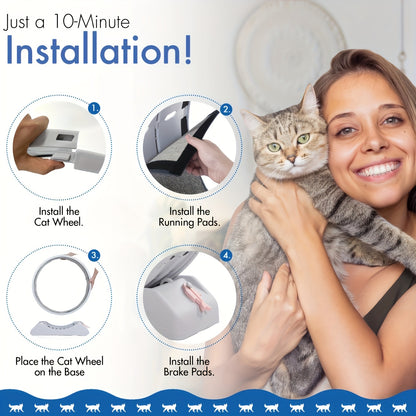 [Large Cat Exercise Wheel] 33" Large Carpeted Cat Exercise Wheel - Durable Plastic Indoor Treadmill For Cats