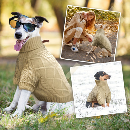 Cozy Pink Turtleneck Dog Sweater - Warm Knit Pullover for Small to Medium Breeds, Soft Long-Sleeve Pet Apparel for Chihuahuas, Bulldogs, Dachshunds, Dog Clothes