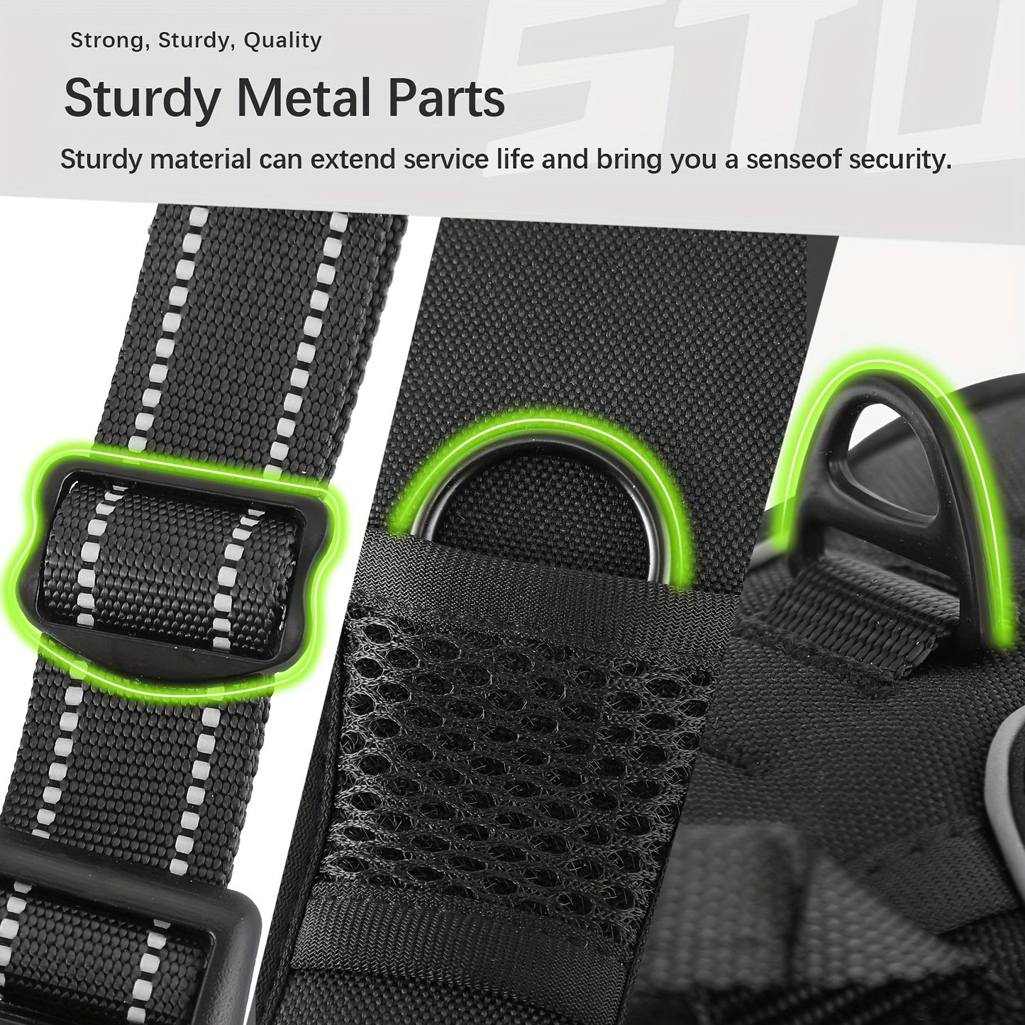 [3pcs Escape-Proof Dog Set] 3pcs Adjustable, Soft, Comfortable Escape-Proof Dog Harness & Leash & Poop Bag Dispenser Set | Breathable Dog Vest, Night Reflex, Suitable for Medium and Large Dogs Walking