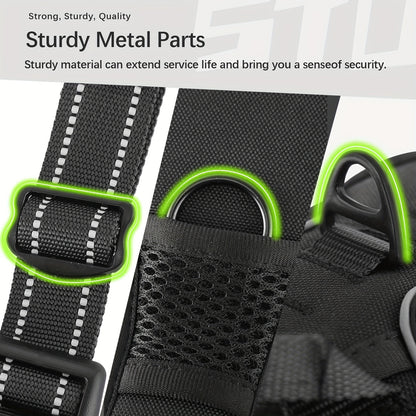 [3pcs Escape-Proof Dog Set] 3pcs Adjustable, Soft, Comfortable Escape-Proof Dog Harness & Leash & Poop Bag Dispenser Set | Breathable Dog Vest, Night Reflex, Suitable for Medium and Large Dogs Walking