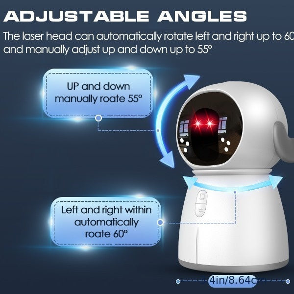 [Interactive Cat Laser Toy] Rechargeable Interactive Cat Laser Toy - Dual Laser Modes & Motion-Activated Fun for Bored Indoor Adult Cats