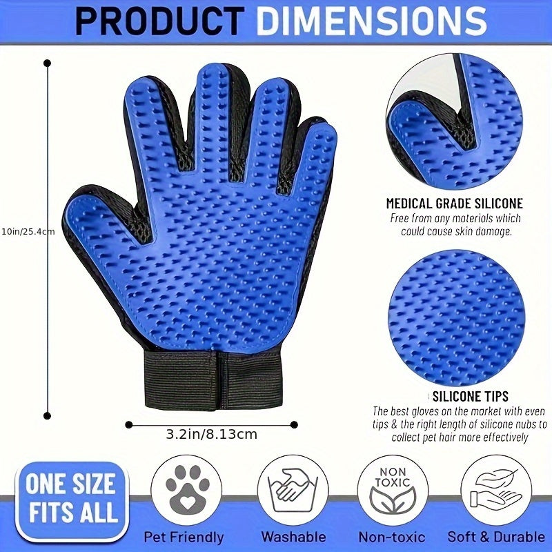 Pet Grooming Gloves, Pet De-Shedding Gloves, Dog Brush Gloves, Gentle De-Shedding Brush Gloves, De-Shedding Gloves De-Shedding Gloves, Grooming Easily And Neatly, Grooming Gloves for Dogs, Cats, Rabbits, And Horses with Long/
