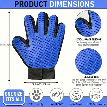 Pet Grooming Gloves, Pet De-Shedding Gloves, Dog Brush Gloves, Gentle De-Shedding Brush Gloves, De-Shedding Gloves De-Shedding Gloves, Grooming Easily And Neatly, Grooming Gloves for Dogs, Cats, Rabbits, And Horses with Long/