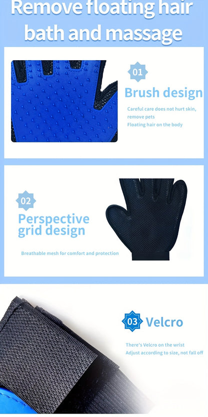 Pet Grooming Gloves, Pet De-Shedding Gloves, Dog Brush Gloves, Gentle De-Shedding Brush Gloves, De-Shedding Gloves De-Shedding Gloves, Grooming Easily And Neatly, Grooming Gloves for Dogs, Cats, Rabbits, And Horses with Long/