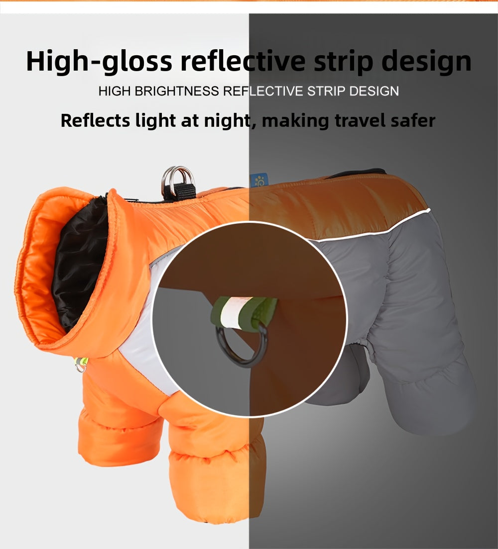 Dog Winter Jacket - Windproof High Neck Pet Coat with Zipper Closure, Warm Thermal Insulation for Small & Medium Dogs, Cute OrangeRed - Cold Weather, Machine Washable Dog Sweater For Winter & Spring, Dog Winter Clothes, Durab