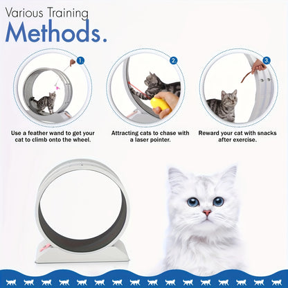 [Large Cat Exercise Wheel] 33" Large Carpeted Cat Exercise Wheel - Durable Plastic Indoor Treadmill For Cats