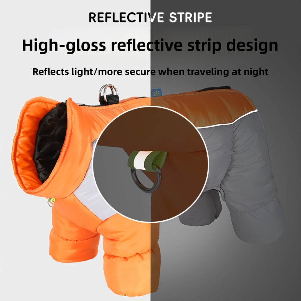 Dog Winter Jacket - Windproof High Neck Pet Coat with Zipper Closure, Warm Thermal Insulation for Small & Medium Dogs, Cute OrangeRed - Cold Weather, Machine Washable Dog Sweater For Winter & Spring, Dog Winter Clothes, Durab