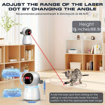 [Interactive Cat Laser Toy] Rechargeable Interactive Cat Laser Toy - Dual Laser Modes & Motion-Activated Fun for Bored Indoor Adult Cats