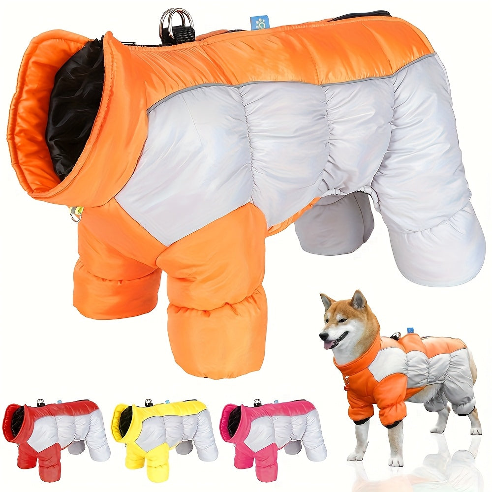 Dog Winter Jacket - Windproof High Neck Pet Coat with Zipper Closure, Warm Thermal Insulation for Small & Medium Dogs, Cute OrangeRed - Cold Weather, Machine Washable Dog Sweater For Winter & Spring, Dog Winter Clothes, Durab