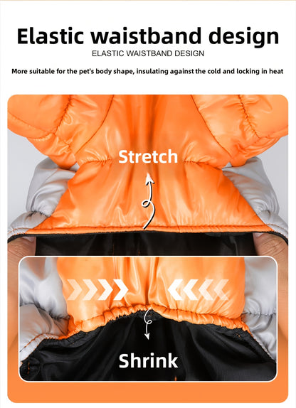 Dog Winter Jacket - Windproof High Neck Pet Coat with Zipper Closure, Warm Thermal Insulation for Small & Medium Dogs, Cute OrangeRed - Cold Weather, Machine Washable Dog Sweater For Winter & Spring, Dog Winter Clothes, Durab