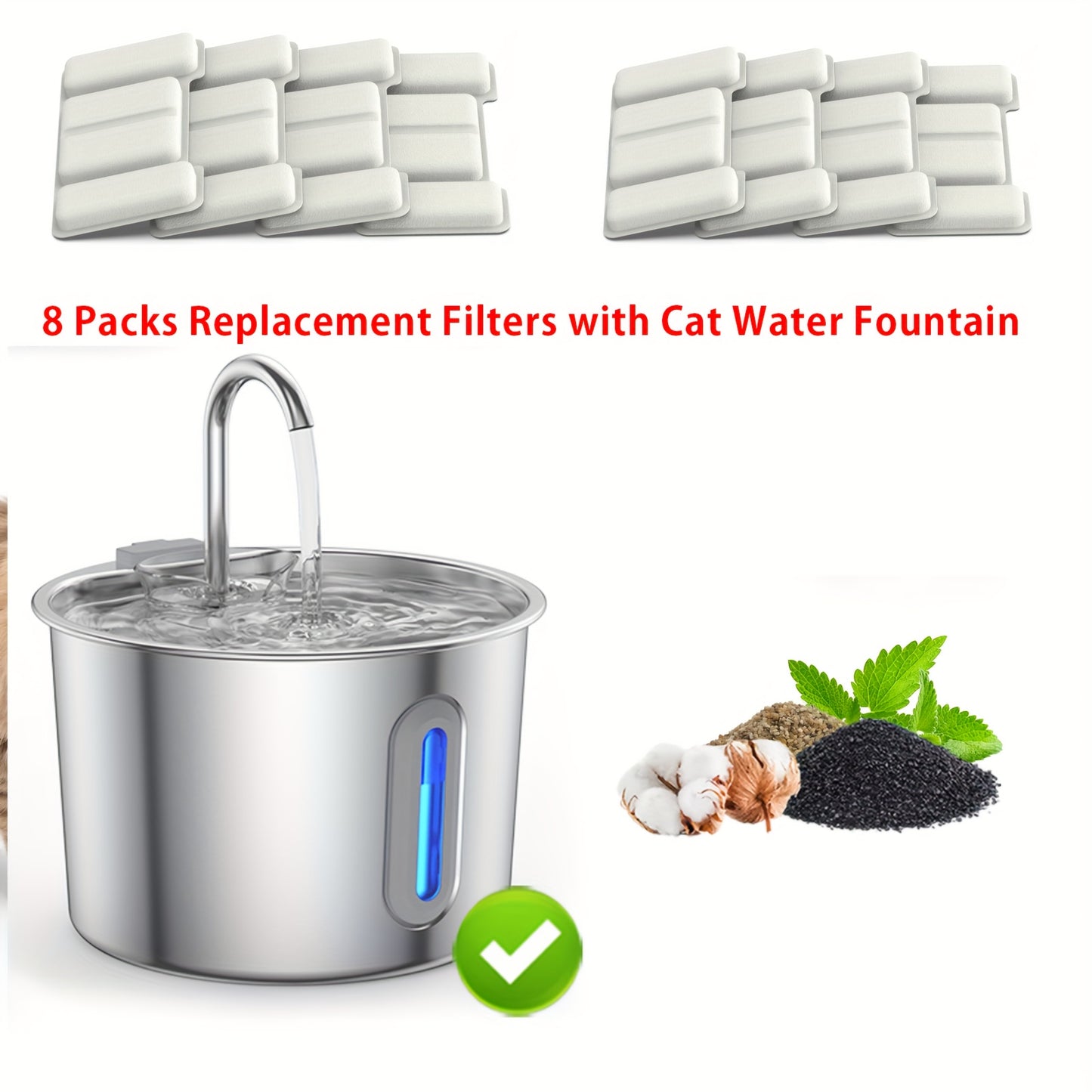 Stainless Steel for cat Water Fountain, 74oz (2.2L) Ultra-Quiet Automatic Pet Water Dispenser for Cats Dogs, No More Stale Water, BPA-Free, Durable Metal Design, Perfect for Small Animals, Multi-Pet Homes, for cat Water Fount
