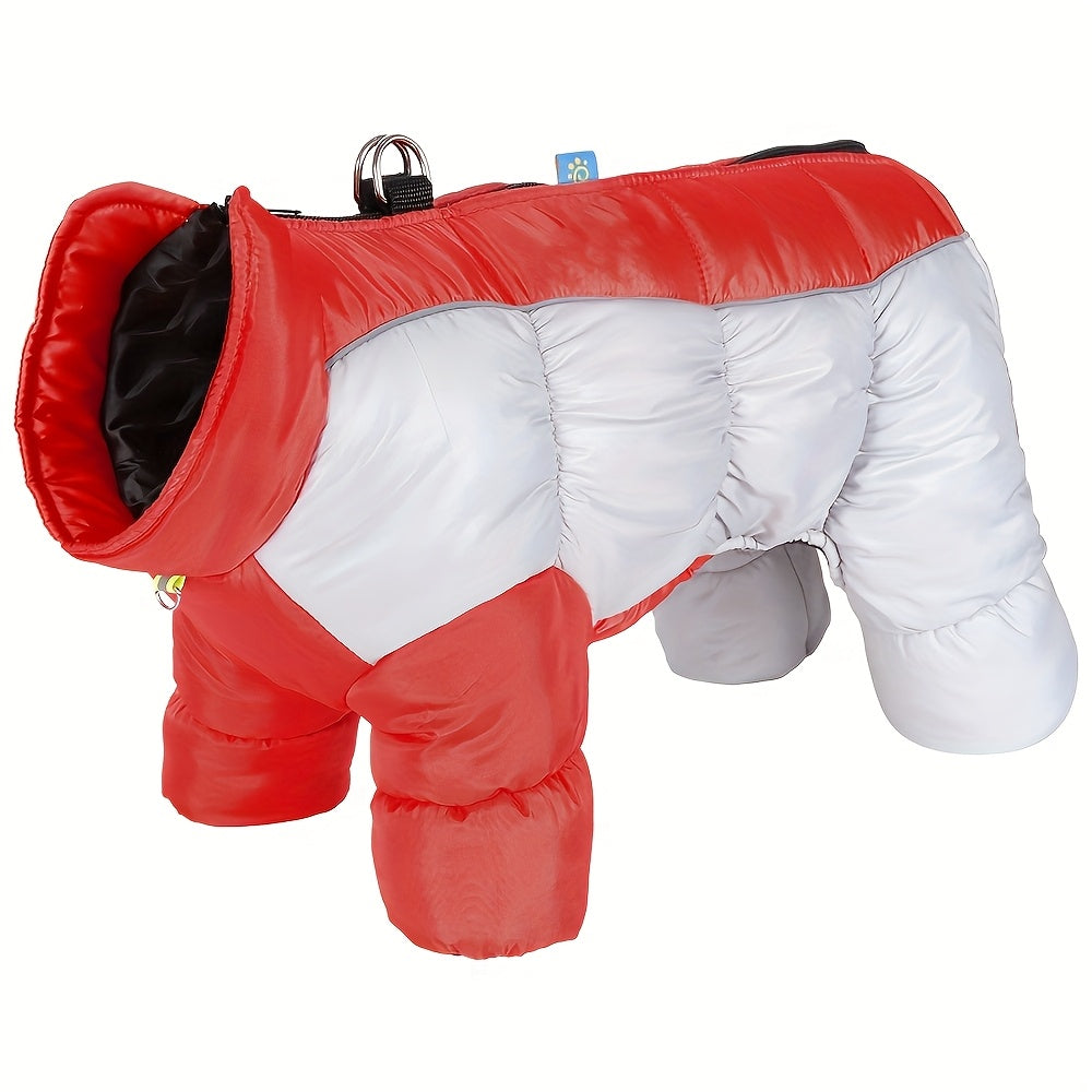 Dog Winter Jacket - Windproof High Neck Pet Coat with Zipper Closure, Warm Thermal Insulation for Small & Medium Dogs, Cute OrangeRed - Cold Weather, Machine Washable Dog Sweater For Winter & Spring, Dog Winter Clothes, Durab