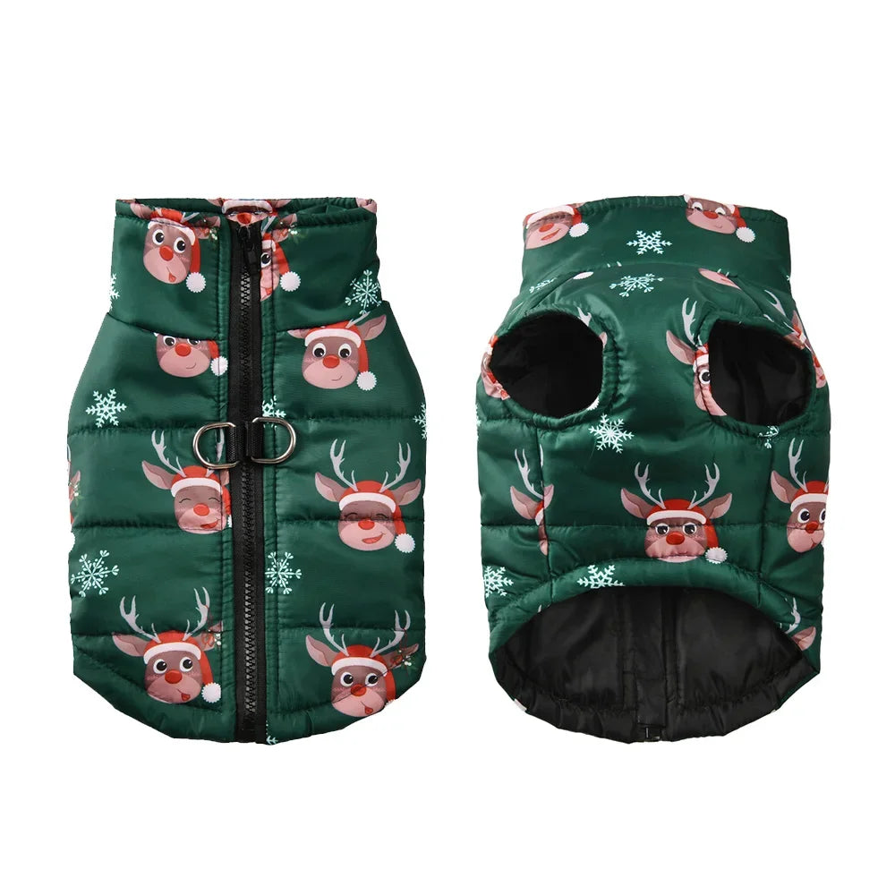 Christmas Dog Jacket Coat Winter Warm Pet Clothes for Small Medium Dogs Cats Vest Costume Waterproof Puppy Chihuahua Pug Outfits