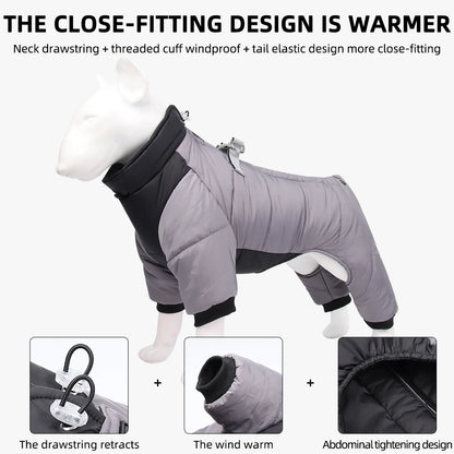 Waterproof Dog Jumpsuit Reflective Thick Puppy Jacket Overalls For Small Medium Dogs Outdoor Windproof Yorkie Pug Coat Outfits