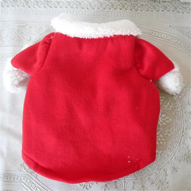 Funny Pet Cat Santa Claus Clothes Christmas Costume For Small Medium Cats Dog Cute Kitten Cosplay Set Photo Props Party Outfits
