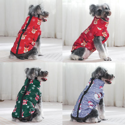 Christmas Dog Jacket Coat Winter Warm Pet Clothes for Small Medium Dogs Cats Vest Costume Waterproof Puppy Chihuahua Pug Outfits