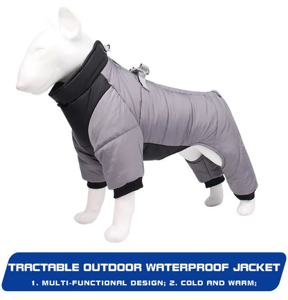 Waterproof Dog Jumpsuit Reflective Thick Puppy Jacket Overalls For Small Medium Dogs Outdoor Windproof Yorkie Pug Coat Outfits