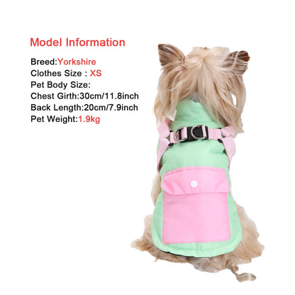 Puppy Clothes with Harness Winter Warm Dog Jacket for Small Medium Dogs Cats Apparel Chihuahua French Bulldog Pug Pet Costume