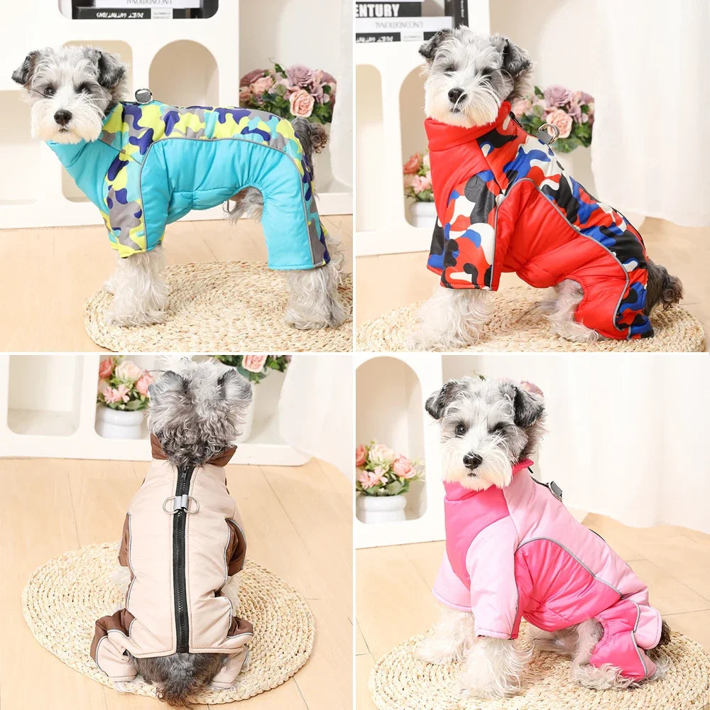 Winter Reflective Dog Clothes Jumpsuit For Small Medium Dogs Waterproof Warm Puppy Jacket Overalls Chihuahua Pet Onesie Outfits