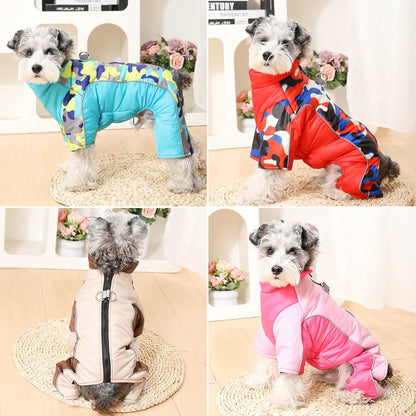 Winter Reflective Dog Clothes Jumpsuit For Small Medium Dogs Waterproof Warm Puppy Jacket Overalls Chihuahua Pet Onesie Outfits
