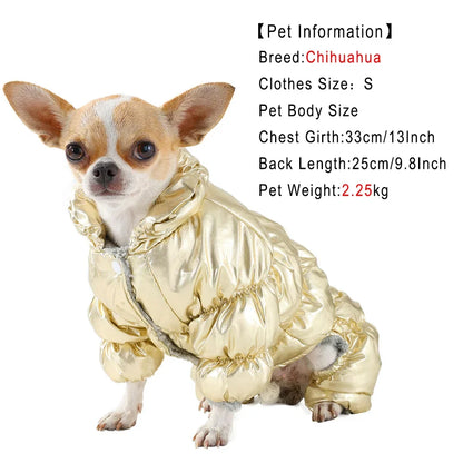 Winter Warm Dog Coat Clothes Thick Fleece Jumpsuit Overalls for Small Medium Dogs Waterproof Elastic Puppy Jacket Pet Outfits