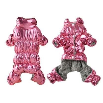 Winter Warm Dog Coat Clothes Thick Fleece Jumpsuit Overalls for Small Medium Dogs Waterproof Elastic Puppy Jacket Pet Outfits